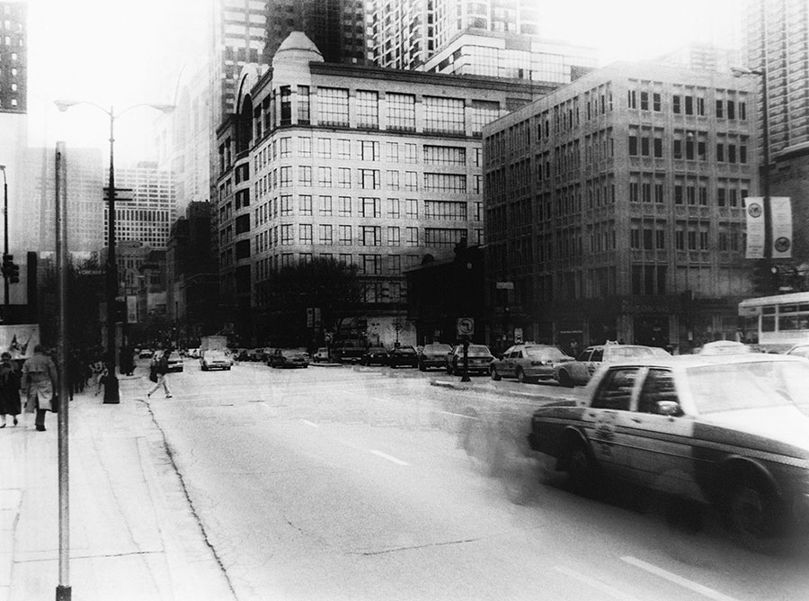 Luc Saalfeld: Aus dem Zyklus „Chicago – Dream is over“, manuelle Fotografiken, 30x42 cm, 1993/2000
